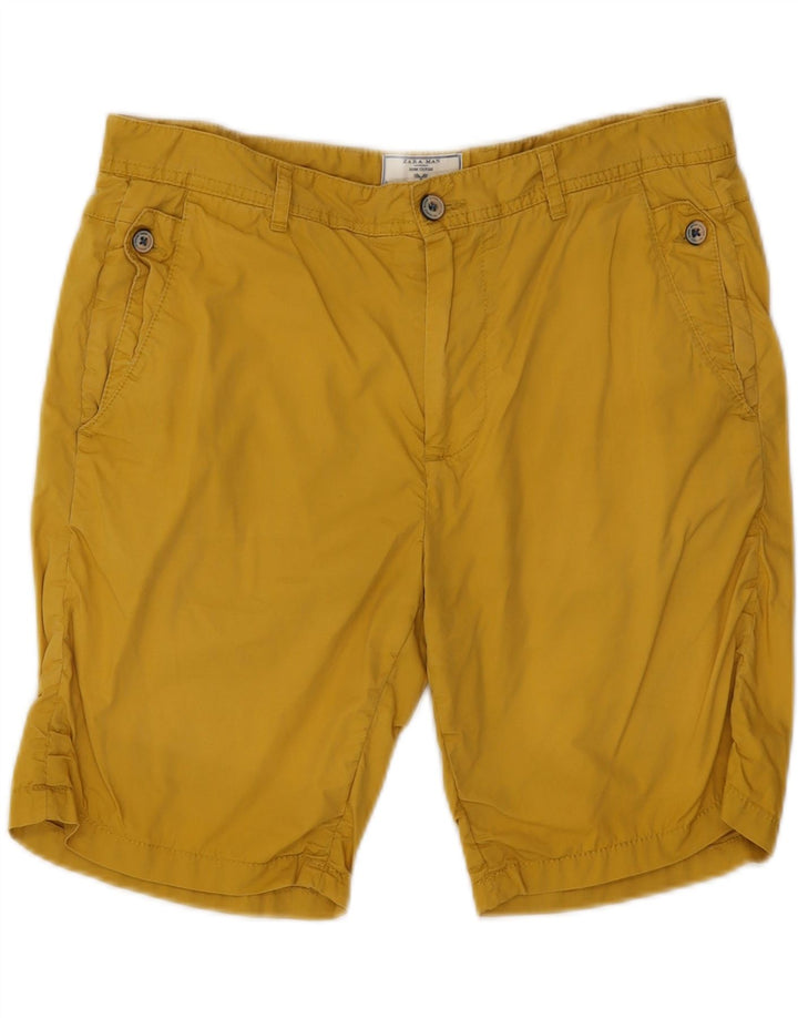 ZARA Womens Chino Shorts W32 Medium Yellow Vintage Zara and Second-Hand Zara from Messina Hembry 