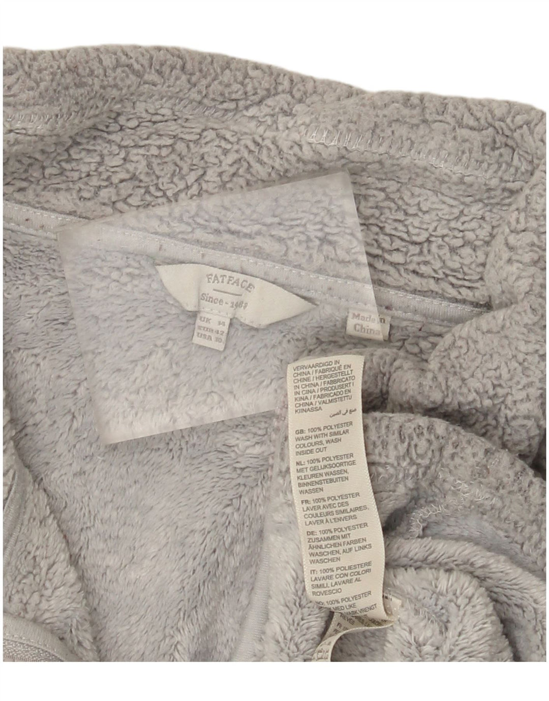 Jersey de forro polar con cuello y cremallera para mujer de Fat Face UK 44 Poliéster gris grande