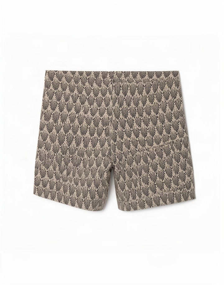 Zara Mujer Pantalones Cortos Con Estampado Abstracto Grande W30 Poliéster Blanco