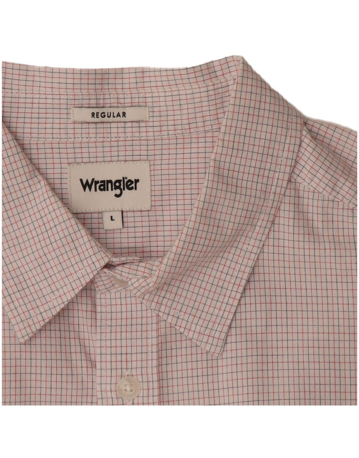 Wrangler Camisa De Manga Corta De Ajuste Regular Para Hombre Cuadros Blancos Grandes
