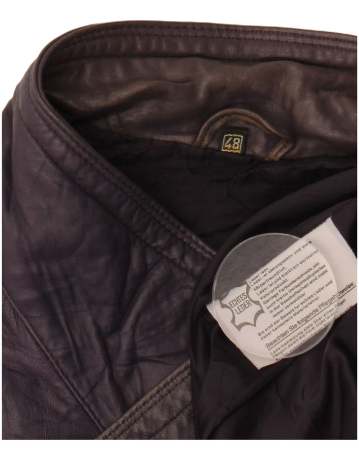 VINTAGE Abrigo de cuero para mujer EU 48 2XL Cuero púrpura