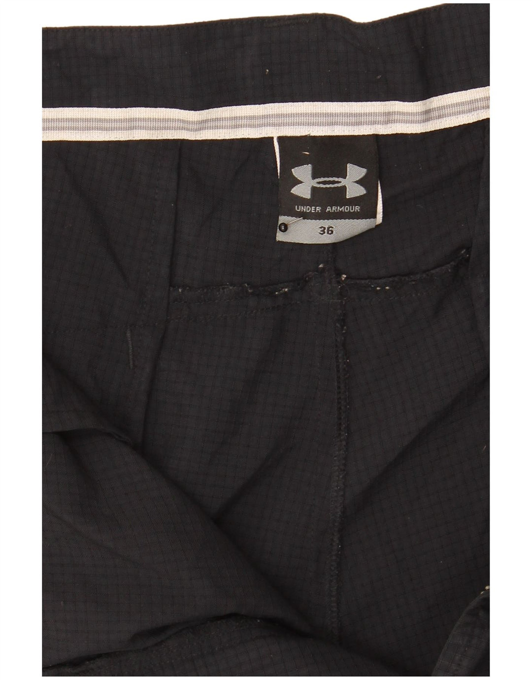 Under Armour Pantalones cortos cargo para hombre W36 Large Black Check