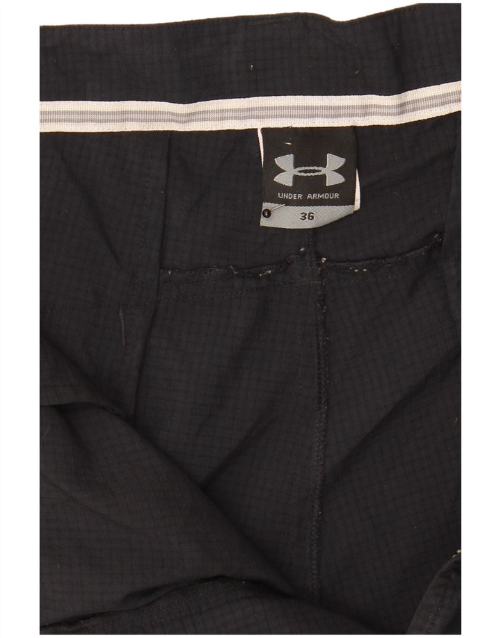 Under Armour Pantalones cortos cargo para hombre W36 Large Black Check