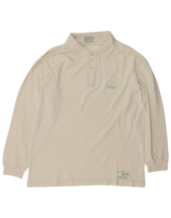 Trussardi Polo De Manga Larga Para Hombre Blanco Grande
