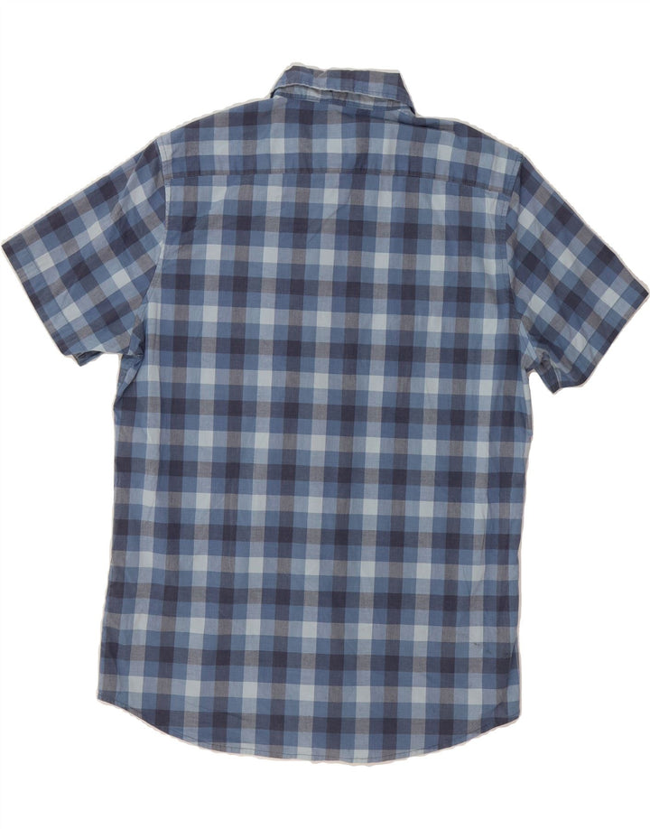 LEE Mens Stretch Regular Fit Short Sleeve Shirt Medium Blue Check Cotton Vintage Lee and Second-Hand Lee from Messina Hembry 