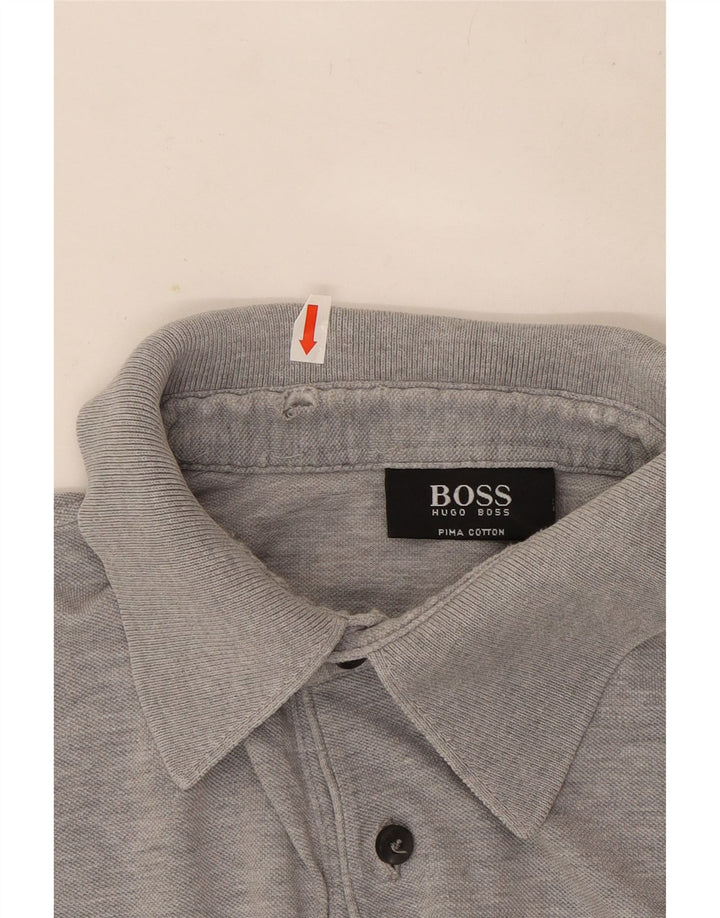 Polo Hugo Boss Hombre De Algodón Moteado Gris Medio