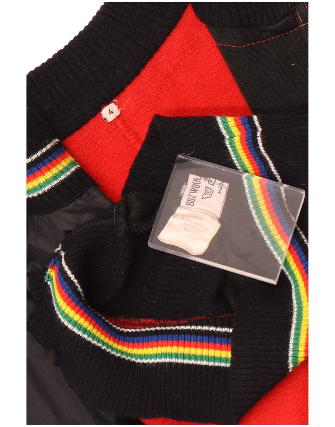 Vintage mujer bomber chaqueta Reino Unido 14 gran lana de color negro