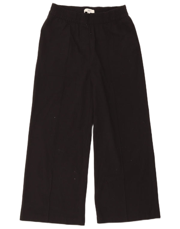 Marks & Spencer Pantalones cortos de pierna ancha para mujer UK 10 Small W30 L25 Negro