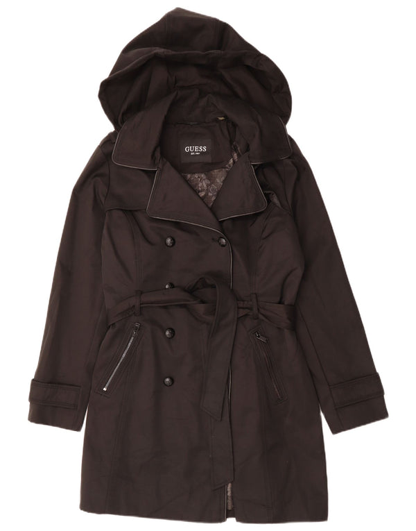 Guess Gabardina con capucha para mujer Reino Unido 46 Grande Algodón negro