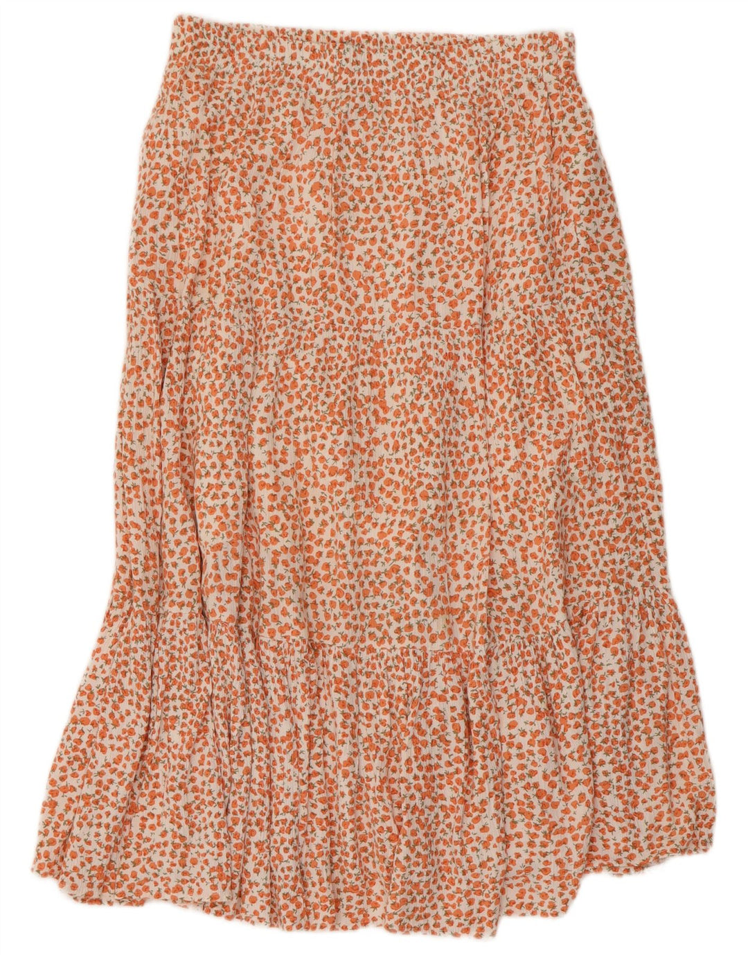 FRENCH CONNECTION Falda acampanada para mujer US 8 Mediana W30 Naranja Floral