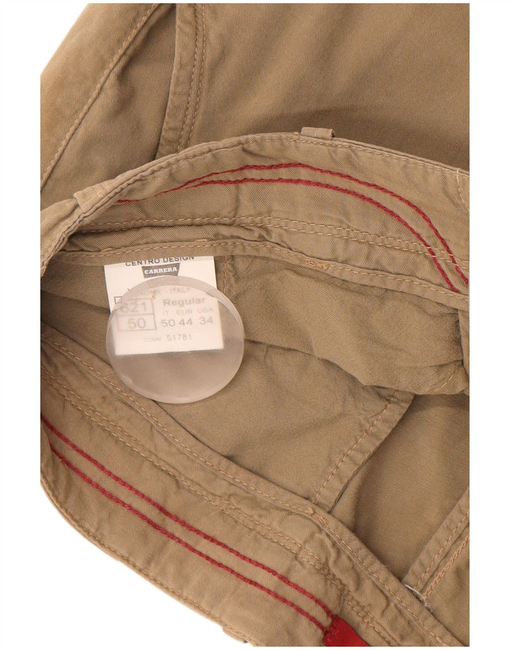 Carrera - Pantalones cortos chinos para hombre IT 50 grande W34 algodón beige