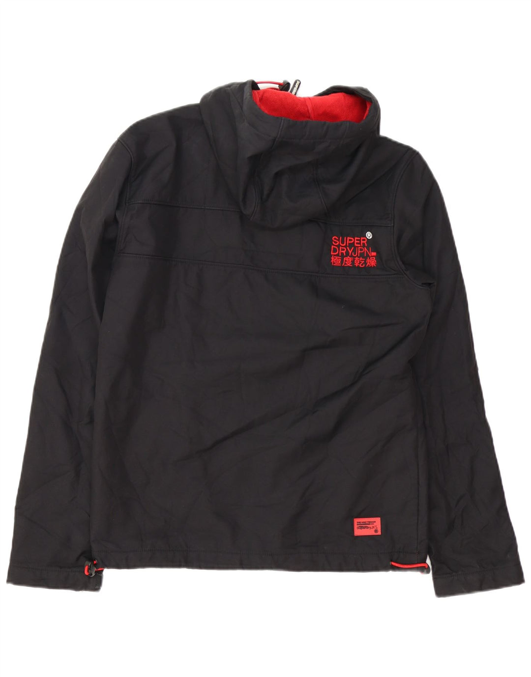 Superdry Chaqueta cortavientos con capucha Windtrekker para hombre, talla 38, color negro