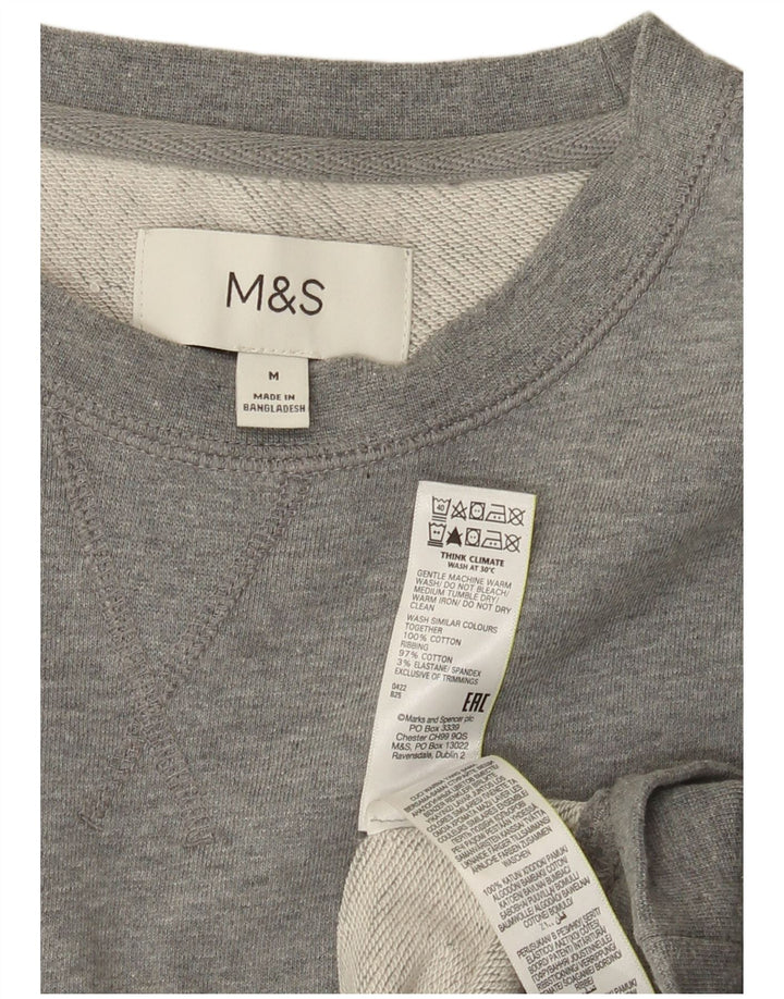 Marks & Spencer Hombre Sudadera tipo jersey de algodón moteado gris medio