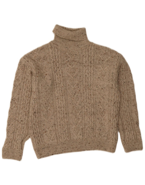 Jersey corto con cuello vuelto para mujer La Redoute EU 44/46 XL Beige moteado