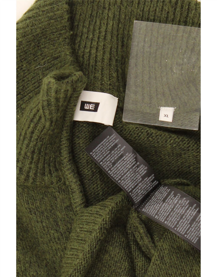WE Suéter tipo jersey con cuello y cremallera para hombre XL Caqui Lana Fair Isle