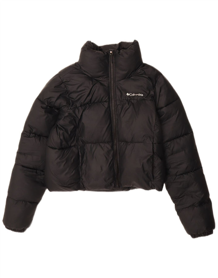Columbia Chaqueta acolchada corta para mujer UK 10 Small Poliéster azul marino