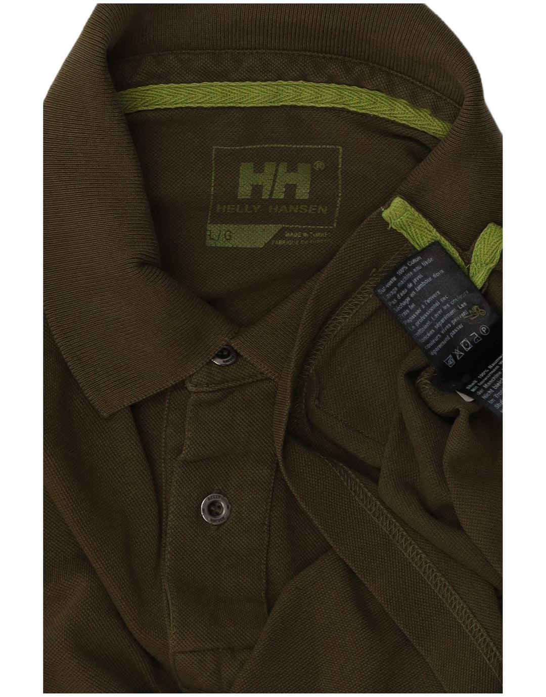 HELLY HANSEN Polo gráfico para hombre de algodón caqui grande