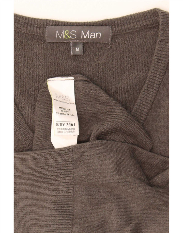 Marks & Spencer Jersey con Cuello en V para Hombre Acrílico Gris Medio