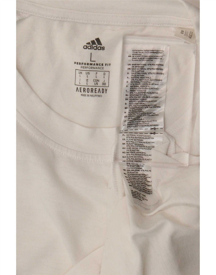 Adidas Hombre Aeroready Camiseta Top Grande Poliéster Blanco