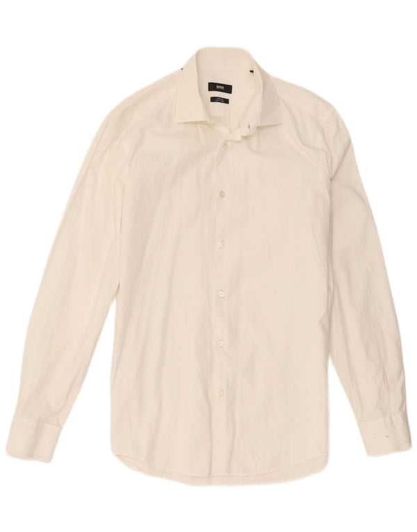 Hugo Boss Camisa Slim Fit para hombre Talla 39 15 1/2 Mediano Blanco