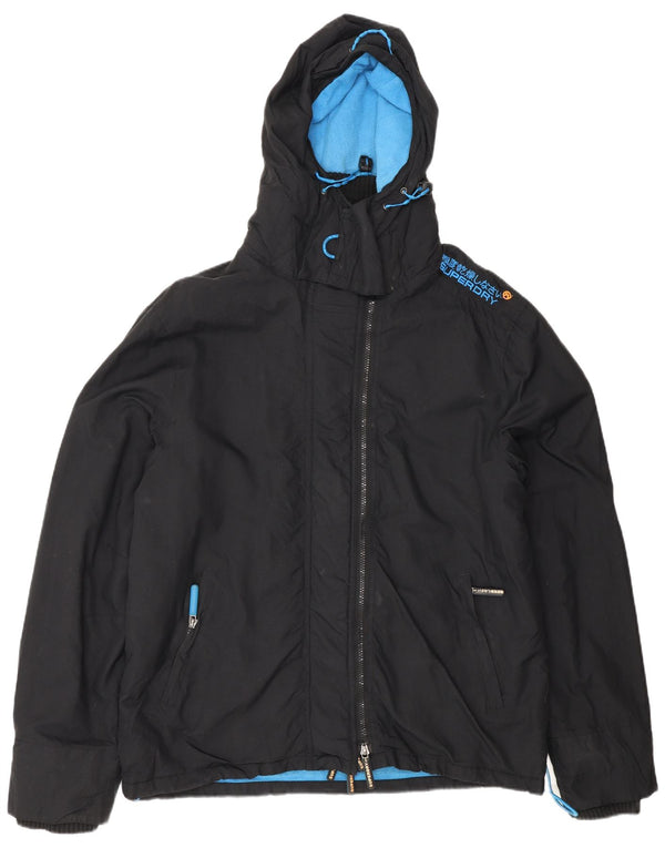 Superdry Chaqueta cortavientos Sherpa con capucha Windcheater para hombre UK 44 2XL Negro