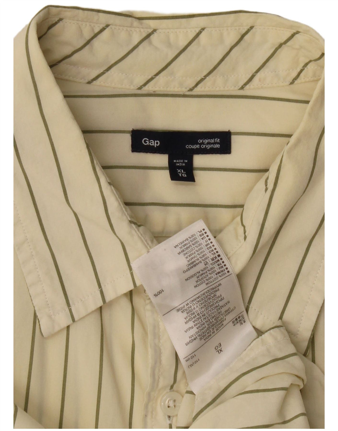 Camisa Gap Original Fit XL De Algodón A Rayas Beige |