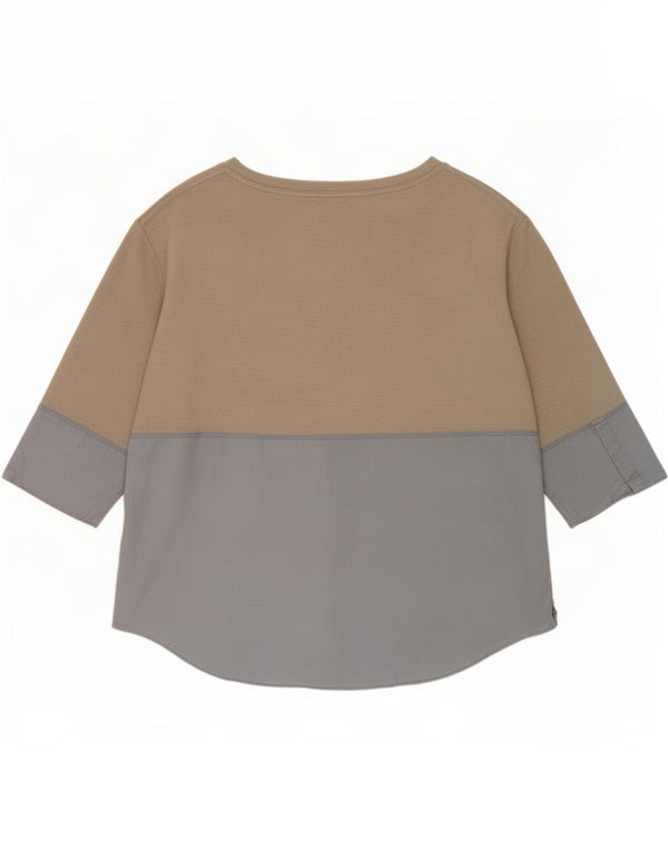 Cos Womens Top 3/4 Sleeve UK 16 Large Grey Colourblock Polyester