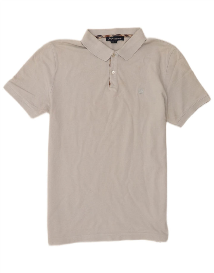 Aquascutum Polo Hombre Algodón Gris Medio