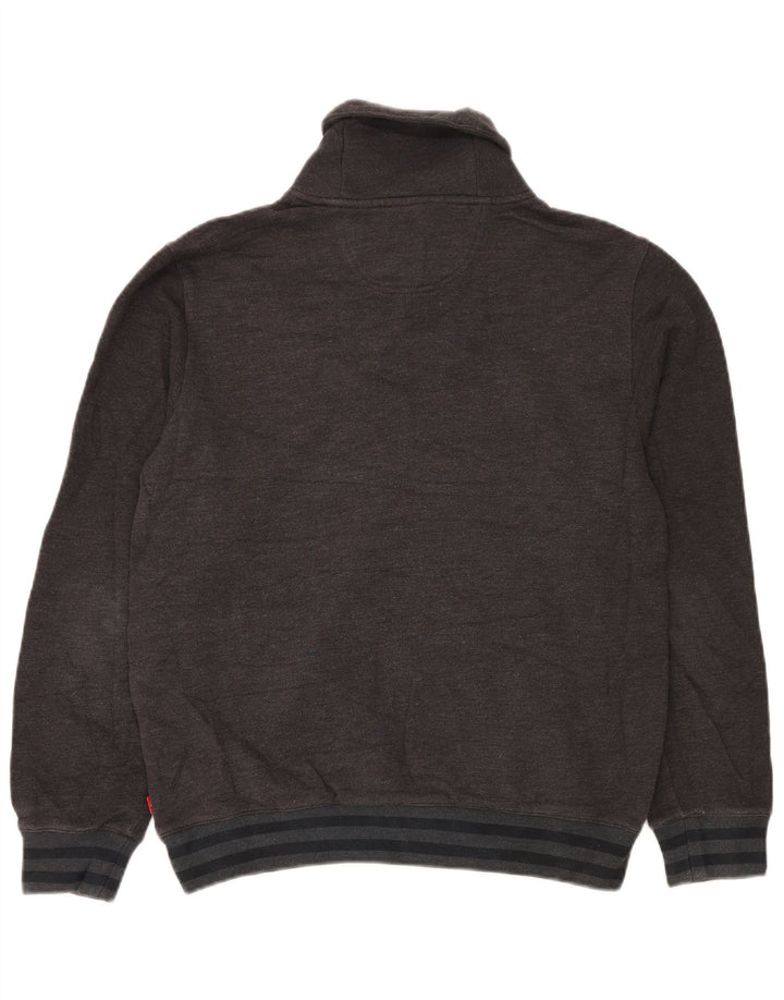 IZOD Jersey con cuello tipo chal para hombre de algodón gris medio
