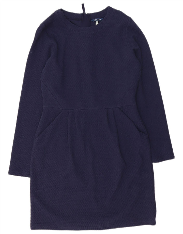 JOULES Vestido tubo de manga larga para mujer UK 40 Algodón azul marino mediano