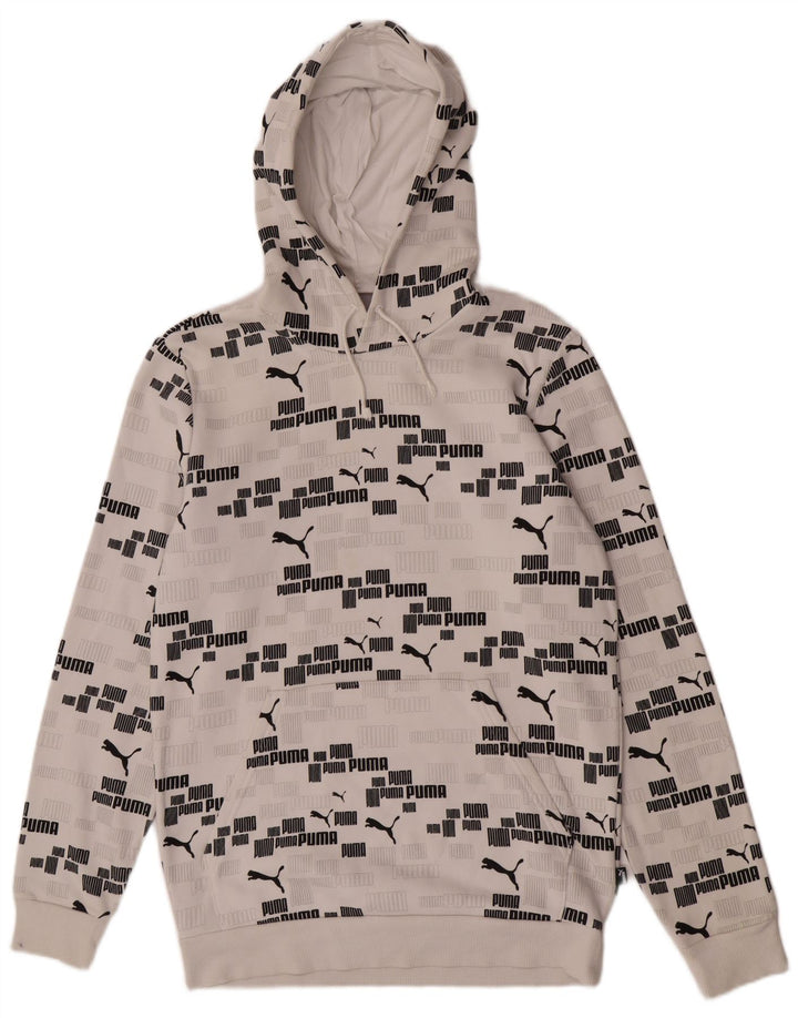 Puma Hombre Graphic Sudadera con Capucha Jersey Pequeño Algodón Blanco