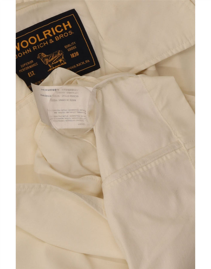 WOOLRICH Chaquetón corto para mujer UK 6 XS Off White Cotton