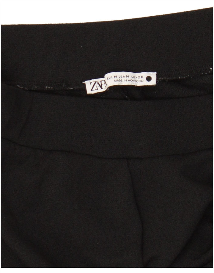 Zara Mujer Pantalón Chino De Pierna Ancha Mediano W28 L29 Negro