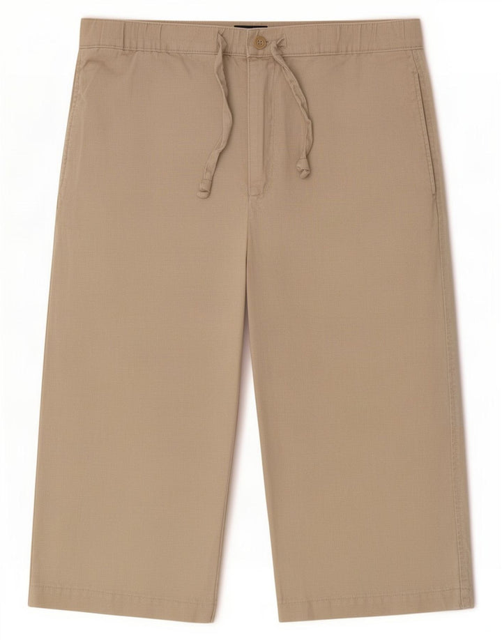 Marks & Spencer Pantalón capri azul Harbor para hombre W32 Lino beige medio