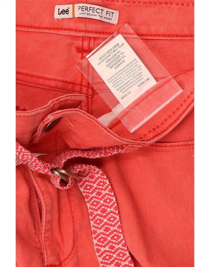 LEE Pantalones cortos vaqueros de ajuste perfecto para mujer US 14 XL W34 Algodón rojo