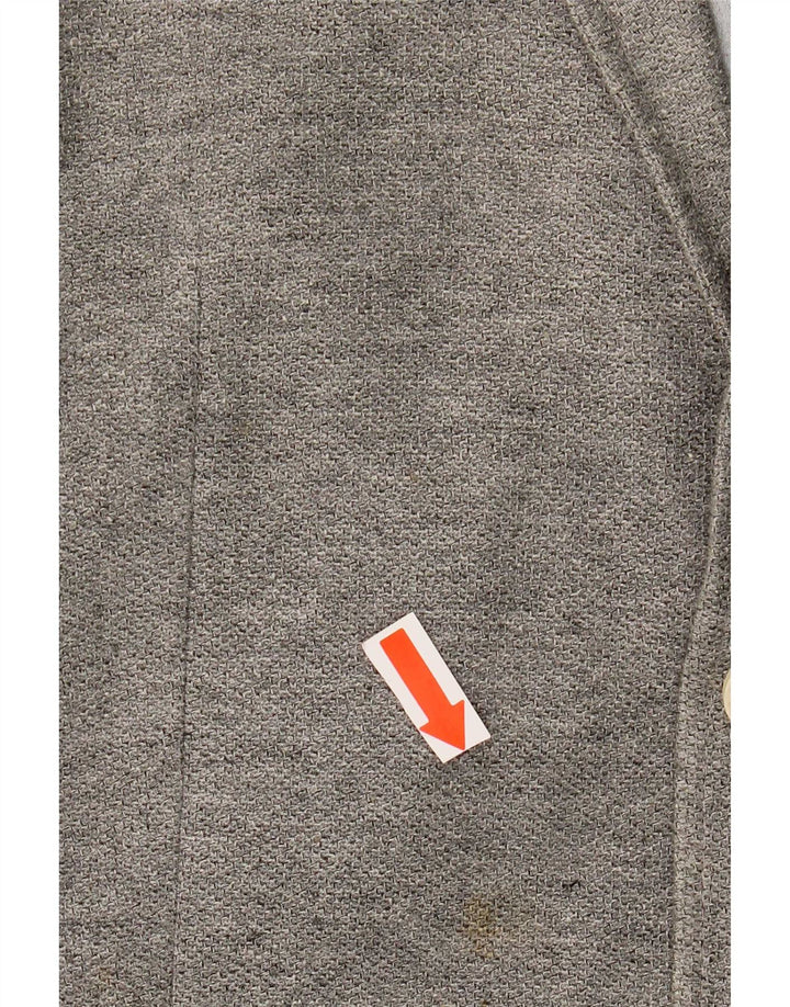 Zara Mens 2 Button Blazer Jacket EU 56 XL Grey Polyester