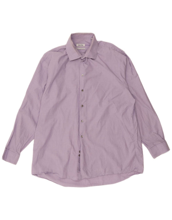 Calvin Klein Jeans Camisa de corte regular para hombre Talla 17 XL Algodón morado