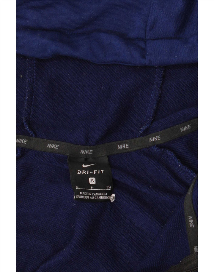Nike Dri Fit Sudadera con capucha y cremallera para hombre, talla pequeña, azul marino