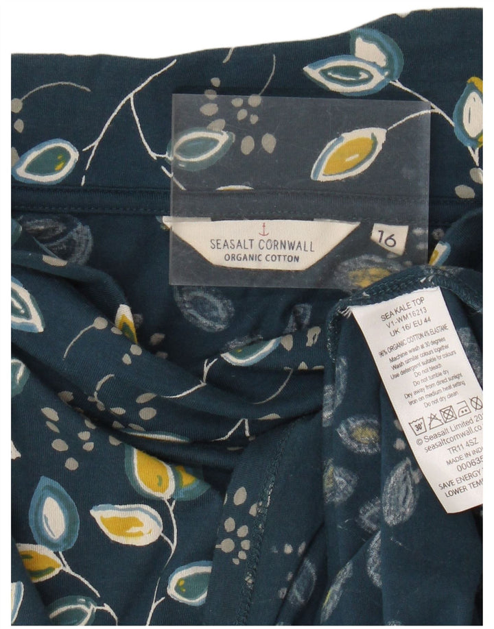 Seasalt Cornwall Blusa de manga 3/4 para mujer UK 46 Grande Azul Floral