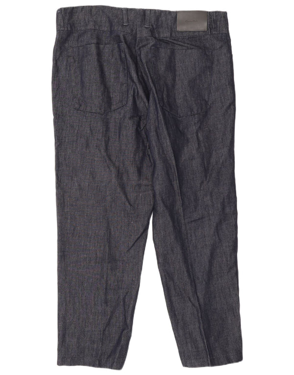 Massimo Dutti Pantalón Cropped Tapered Hombre W36 L26 Algodón Azul Marino