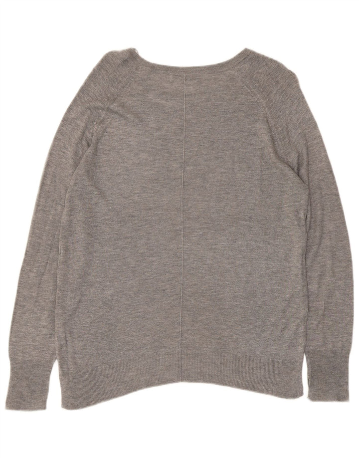 Zara Mujer Blusa Top UK 44 Gris Medio