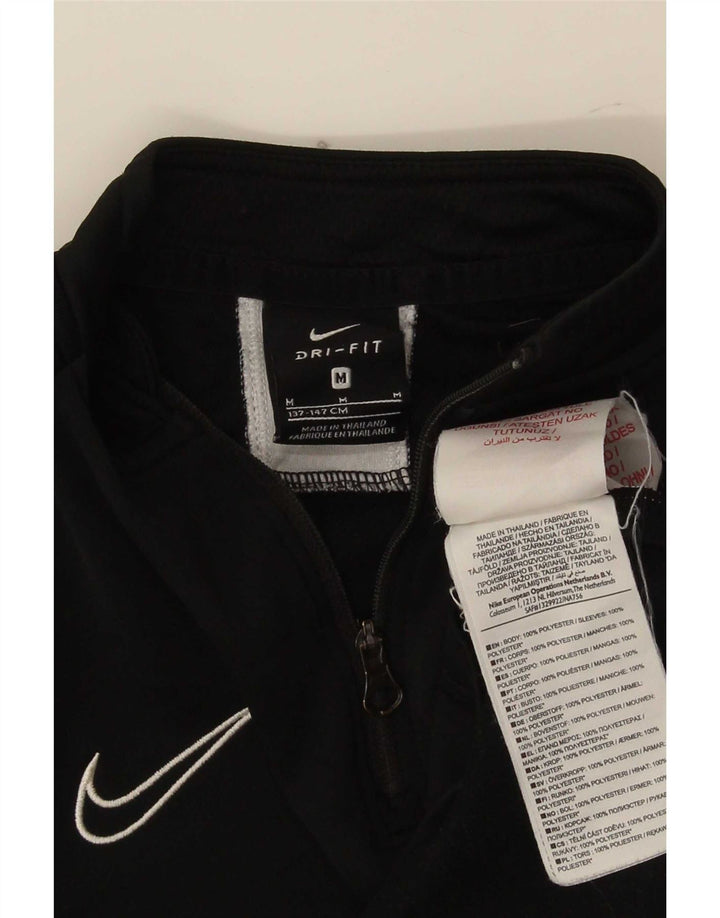 Nike Dri Fit - Chándal con cremallera y cuello para niños, 10-11 años, talla mediana, color negro