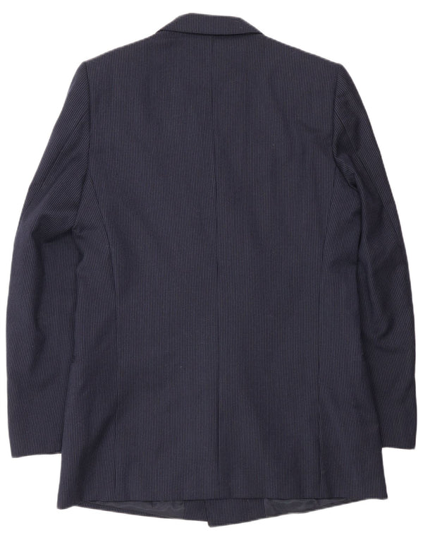 Vintage Mens Club Blazer Chaqueta IT 50 Grande Azul Marino Rayas