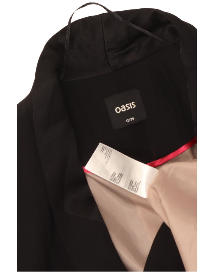 Oasis Chaqueta tipo blazer de 1 botón para mujer UK 40 Mediano Poliéster negro