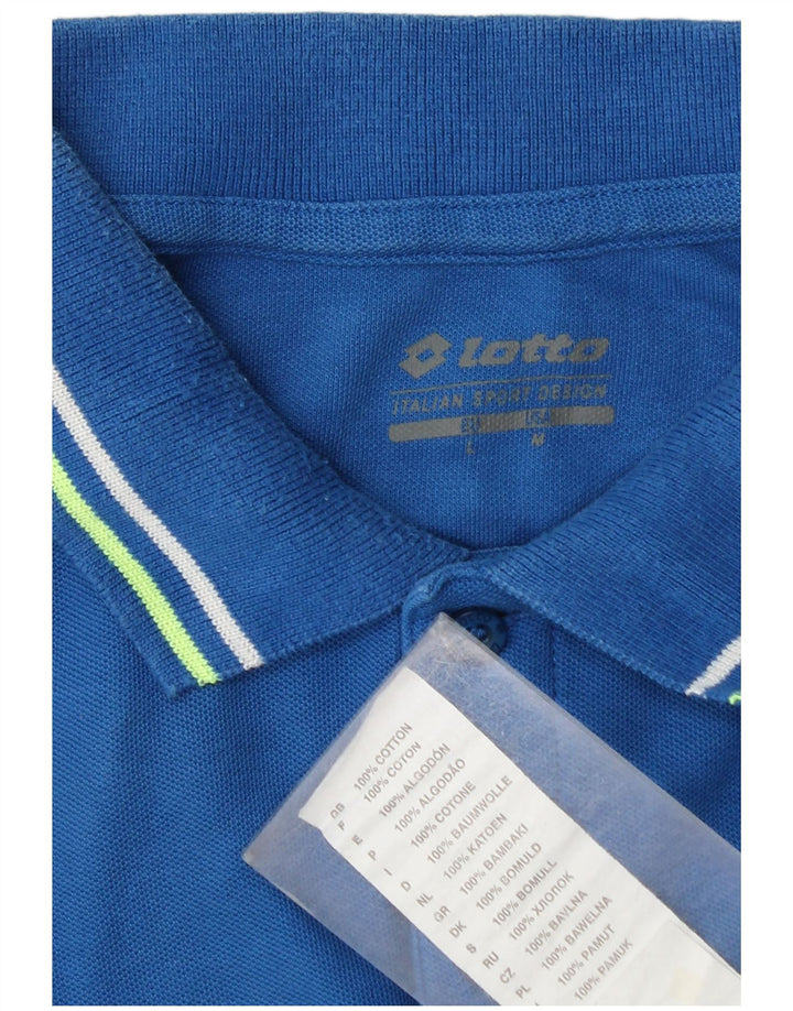 Polo Lotto Hombre Algodón Azul Medio