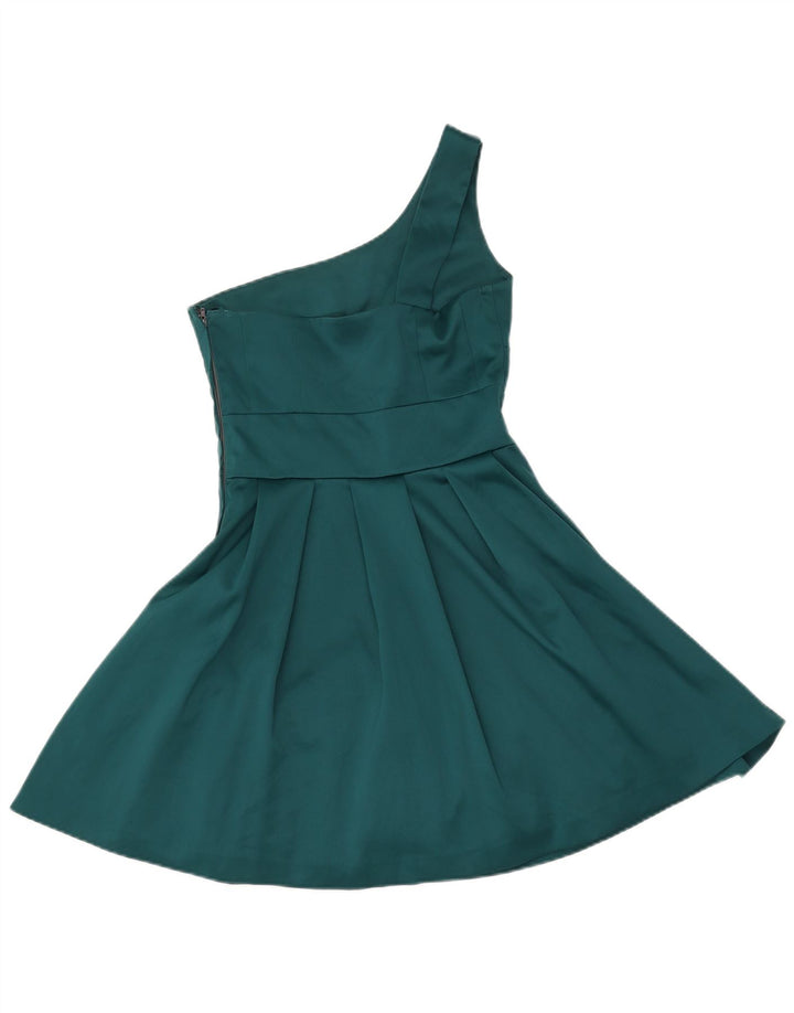 WAREHOUSE Vestido de un hombro para mujer UK 8 Pequeño Poliéster verde
