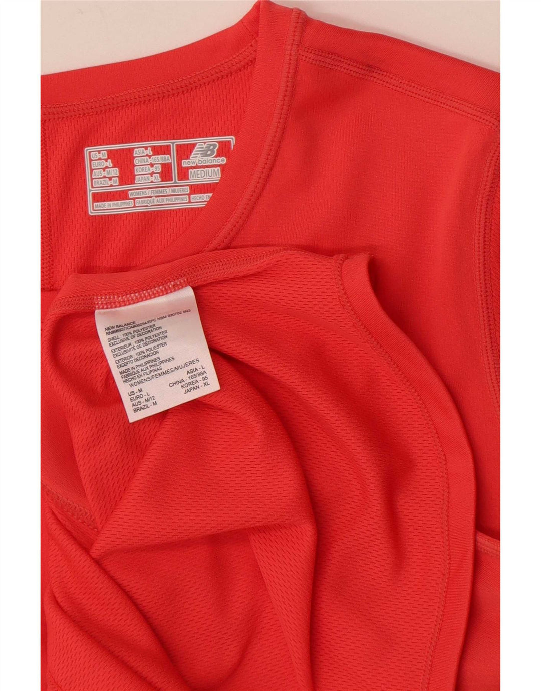 New Balance Camiseta para mujer Top UK 14 Large Rojo Poliéster