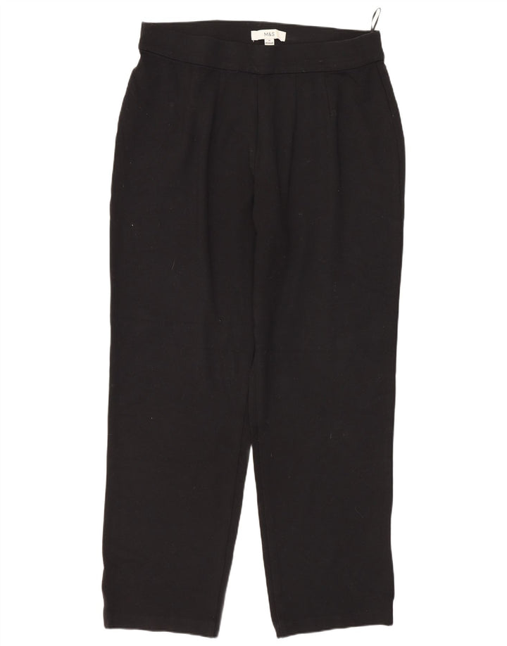 MARKS & SPENCER Pantalones casuales cónicos para mujer UK 40 Large W34 L28 Negro