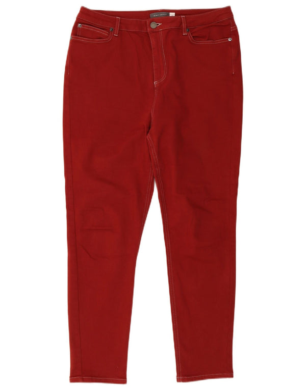 MINT VELVET Pantalones casuales ajustados para mujer UK 40 Large W34 L27 Algodón rojo