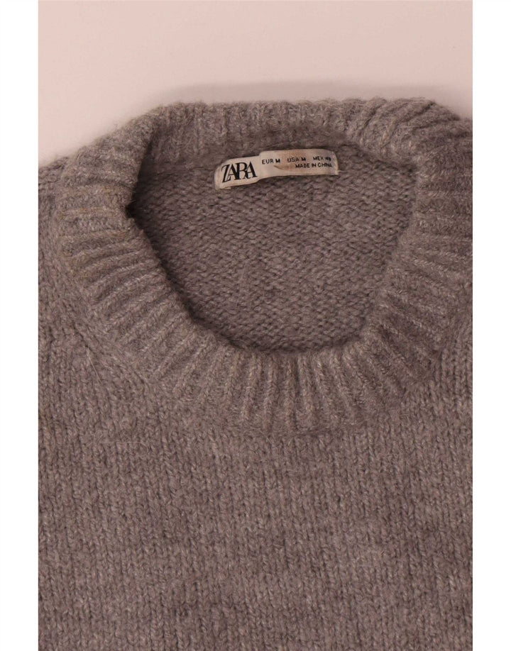 Zara Hombre Jersey Cuello Redondo Jersey Poliéster Gris Medio